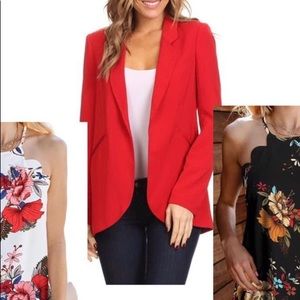 Red Boyfriend Blazer- New